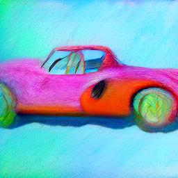 generated: a painting of a sport car in the style of Monet #2